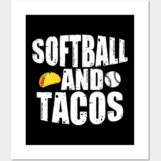 Softball And Tacos Funny Novelty Posters and Art